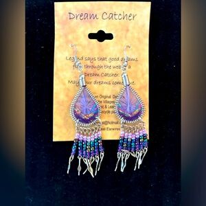 Purple dream catcher earrings.